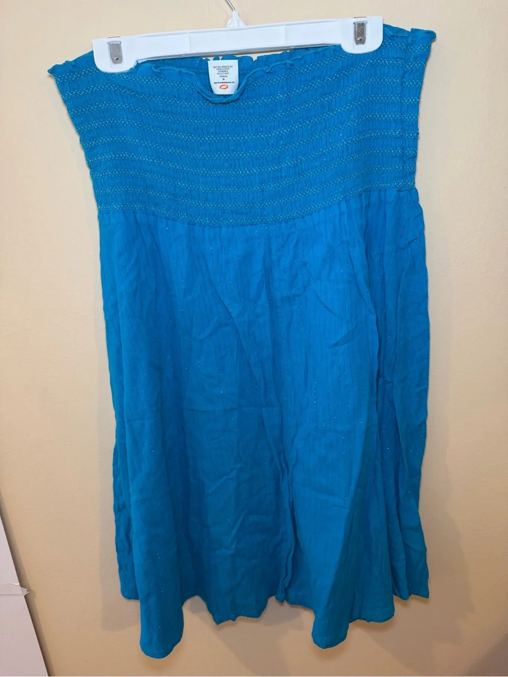 Strapless Turquoise Swim Coverup Dress